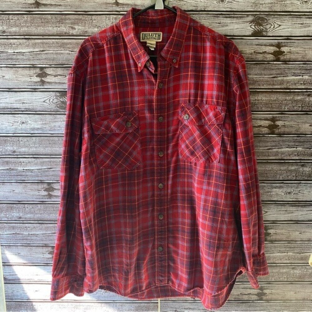Duluth Trading Co. Men's Flannel Long-Sleeved Button-Down Shirt Size‎ XL